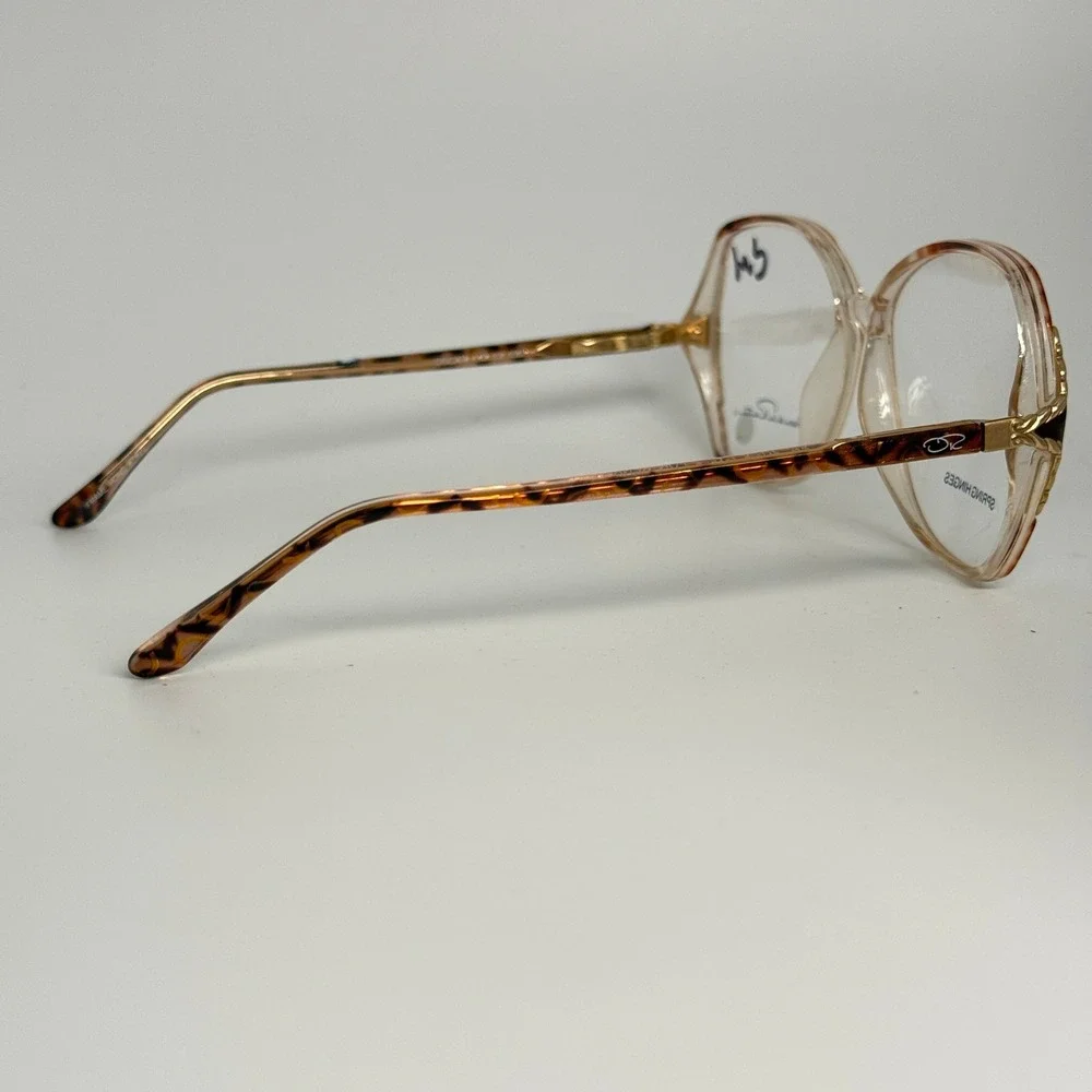 Oscar de la Renta 116 131 130 Eyeglasses Frames‎ Gold Tortoise Spring Hinges